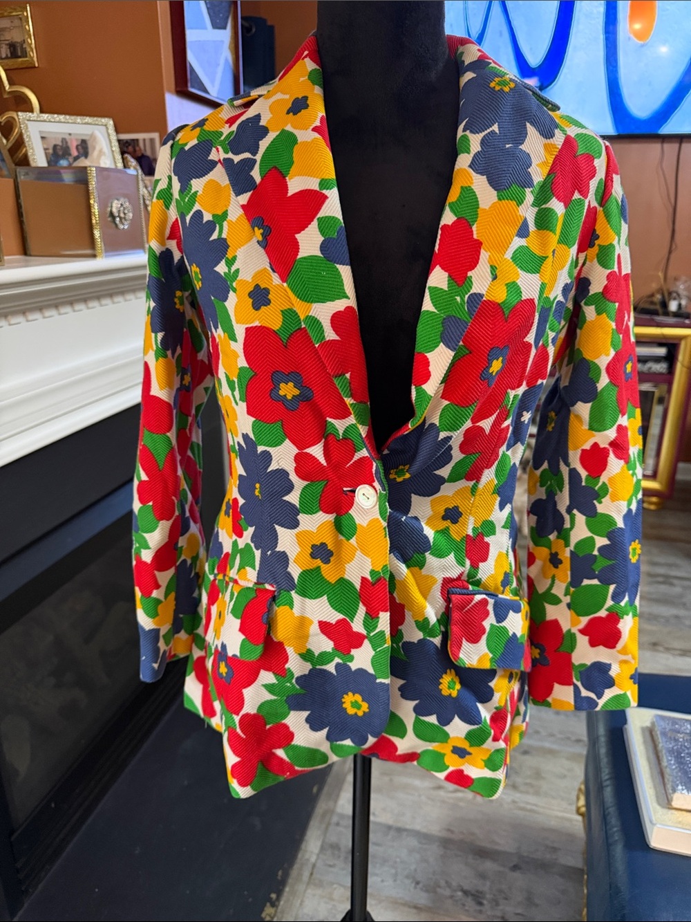 McMullen Vintage Floral Single-Button Blazer Jacket - Multicolor